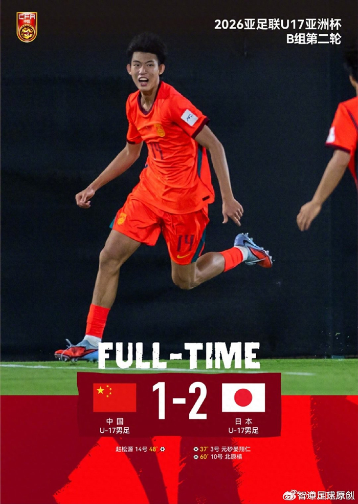 九游娱乐-U17中国1-2日本遭两连败 全场仅2次射正 教练用人引发巨大争议|潘朝伟|U17亚洲杯|球迷|国足|小组赛_新浪体育_新浪新闻